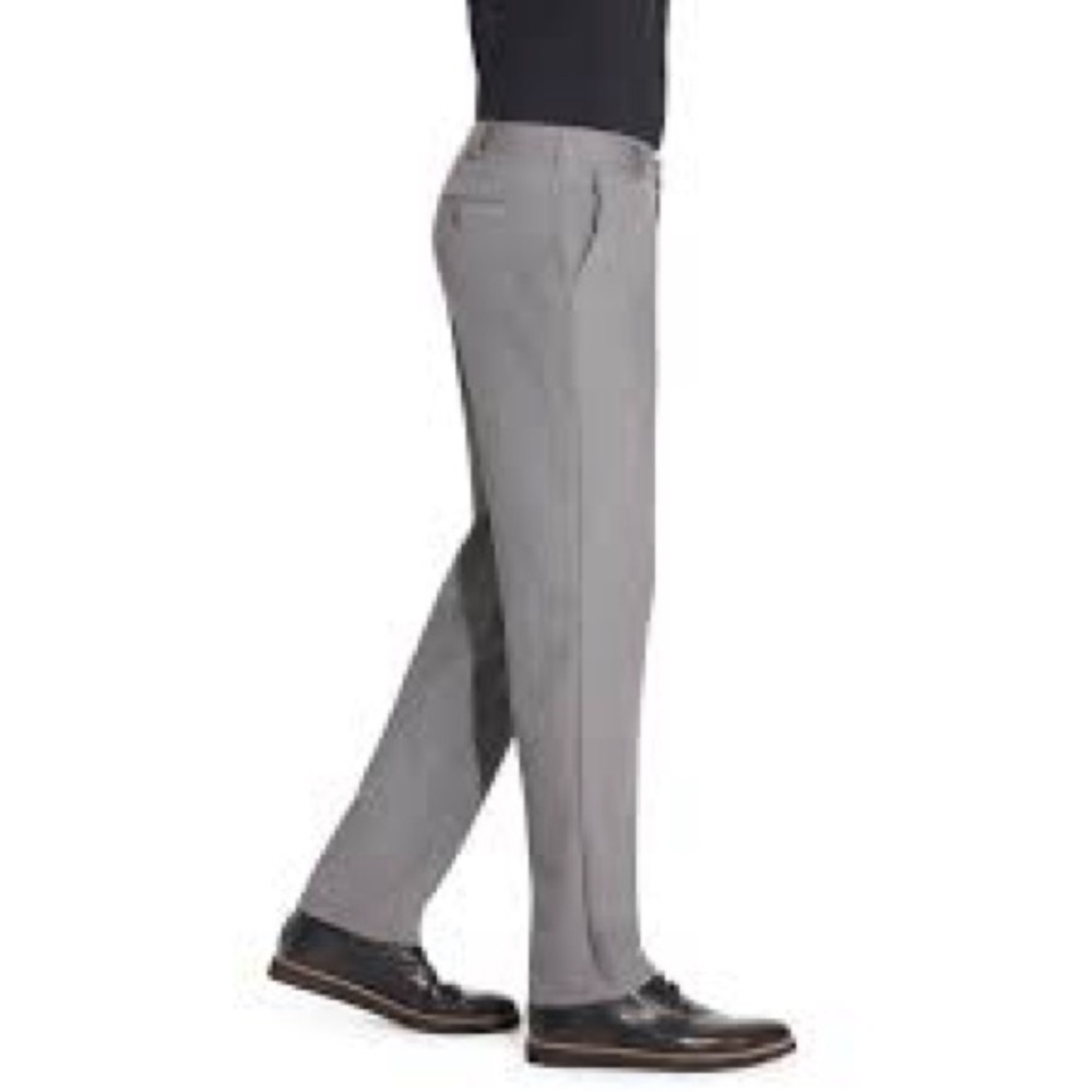 NWT VAN HEUSEN 34x32 Preppy Cuffed Grey Wrinkle Resistant Stain Shield Pants